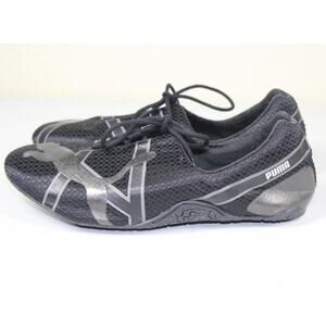 PUMA Women's Anaida Lace Metallic Slip-On Fashion Sneaker, Black Size 8
